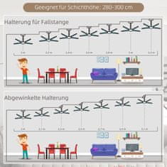 HOMCOM Stropný Ventilátor S Led Osvetlením 16W Stropné Svietidlo S Ventilátorom Závesné Svietidlo 6 Obojstranných Lopatiek Do Obývačky Buk 