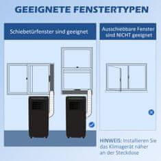 HOMCOM Klimatizácia Mobilná 3V1 Chladenie Ventilácia Odvlhčovanie 9000Btu Led Diaľkové Ovládanie Časovač Čierny 