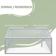 OUTSUNNY Cold Frame Hliník 100X100X48Cm Vyvýšená Posteľ S Nastaviteľnou Strechou, Uv Ochrana, Mini Skleník Na Záhradu A Balkón, Strieborná 