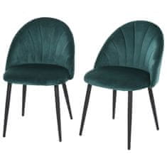 HOMCOM Stoličky Do Jedálne Súprava 2 Moderných Kuchynských Stoličiek Skandi Design Stolička Do Obývačky Čalúnená Stolička Kancelárske Kreslo Velvet Metal Green 52X54X79Cm 