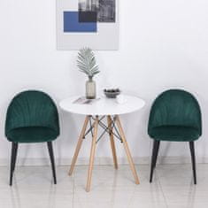 HOMCOM Stoličky Do Jedálne Súprava 2 Moderných Kuchynských Stoličiek Skandi Design Stolička Do Obývačky Čalúnená Stolička Kancelárske Kreslo Velvet Metal Green 52X54X79Cm 