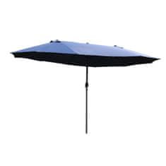 OUTSUNNY Parasol Garden Umbrella Market Slnečník Dvojitý Slnečník Terasový Slnečník S Kľukou Modrý Oválny 460 X 270 X 240 Cm 