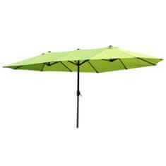 OUTSUNNY Parasol Garden Umbrella Market Umbrella Dvojitý Slnečník Terasový Slnečník S Kľukou Zelený Oválny 460 X 270 X 240 Cm 