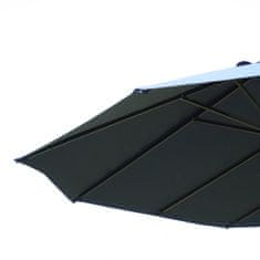 OUTSUNNY Parasol Garden Umbrella Market Slnečník Dvojitý Slnečník Terasový Slnečník S Kľukou Modrý Oválny 460 X 270 X 240 Cm 