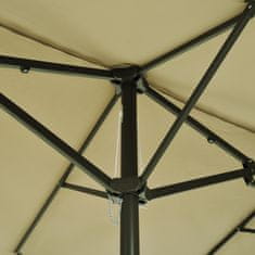 OUTSUNNY Parasol Market Dáždnik Dvojitý Slnečník S Kľukou Light Coffee Oval 460 X 270 X 240 Cm 