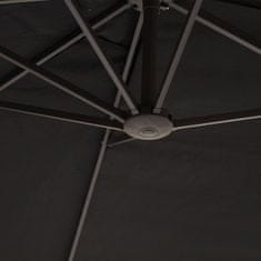 OUTSUNNY Parasol Garden Umbrella Market Slnečník Dvojitý Slnečník Terasový Slnečník S Kľukou Čierny Oválny 460 X 270 X 240 Cm 