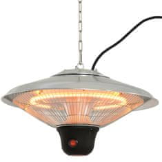 OUTSUNNY Stropný Ohrievač 1500W S Led A Diaľkovým Ovládaním, Terasy, Hliník, Strieborný, Φ42Xv29Cm 