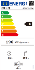 CHiQ Chladnička s mrazničkou 356l GCB377NEIDW No Frost Multi Air Flow + 12 rokov záruka na kompresor