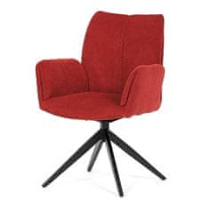 Autronic Moderní jídelní židle Židle jídelní, červená látka, otočný mechanismus 180°, černý kov (HC-993 RED2)