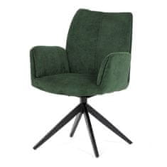 Autronic Moderní jídelní židle Židle jídelní, zelená látka, otočný mechanismus 180°, černý kov (HC-993 GRN2)