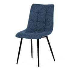 Autronic Moderní jídelní židle Židle jídelní, modrá látka, černé kovové nohy (DCL-193 BLUE2)