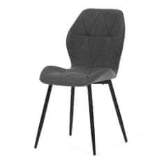 Autronic Moderní jídelní židle Židle jídelní, šedá látka, černé kovové nohy (CT-285 GREY2)