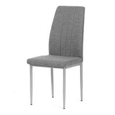 Autronic Moderní jídelní židle Židle jídelní, stříbrná látka, šedé kovové nohy (DCL-379 GREY2)