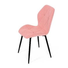 Autronic Moderní jídelní židle Židle jídelní, růžová látka, černé kovové nohy (CT-285 PINK2)