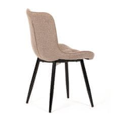Autronic Moderní jídelní židle Židle jídelní, hnědá látka, černé kovové nohy (HC-462 CRM2)