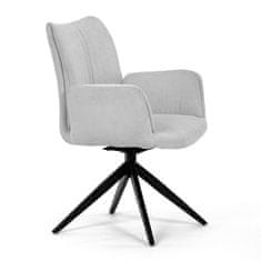Autronic Moderní jídelní židle Židle jídelní, bílá látka, otočný mechanismus 180°, černý kov (HC-993 WT2)