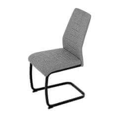 Autronic Moderní jídelní židle Židle jídelní, stříbrná látka, černé kovové nohy (DCL-438 GREY2)
