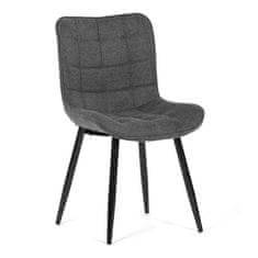 Autronic Moderní jídelní židle Židle jídelní, šedá látka, černé kovové nohy (HC-462 GREY2)