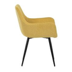 Autronic Moderní jídelní židle Židle jídelní, žlutá látka, černé kovové nohy (DCH-226 YEL2)