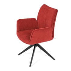 Autronic Moderní jídelní židle Židle jídelní, červená látka, otočný mechanismus 180°, černý kov (HC-993 RED2)