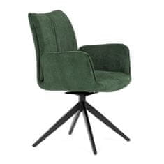 Autronic Moderní jídelní židle Židle jídelní, zelená látka, otočný mechanismus 180°, černý kov (HC-993 GRN2)