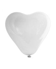 Aga4Kids Latexový balónik Srdce 25 cm Biely 10 ks