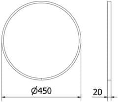 Mexen Mexen Loft okrúhle kúpeľňové zrkadlo 45 cm, čierny rám - 9850-045-045-000-70 - MEXEN