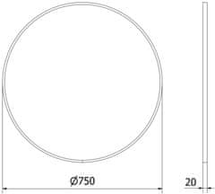 Mexen Okrúhle kúpeľňové zrkadlo Mexen Loft 75 cm, zlatý rám - 9850-075-075-000-50 - MEXEN