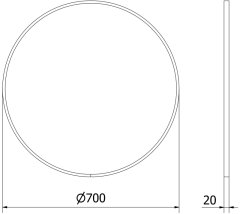 Mexen Mexen Loft okrúhle kúpeľňové zrkadlo 70 cm, biely rám - 9850-070-070-000-20 - MEXEN