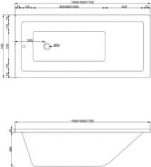 Mexen Mexen Cubik obdĺžniková vaňa 160 x 70 cm s plášťom, biela - 55031607000X - MEXEN