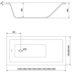 Mexen Mexen Cubik obdĺžniková vaňa 180 x 90 cm, biela - 55031809000 - MEXEN