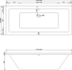 Mexen Mexen Cube obdĺžniková vaňa 170 x 80 cm s plášťom, biela - 55051708000X - MEXEN