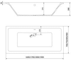 Mexen Mexen Cube obdĺžniková vaňa 190 x 90 cm, biela - 55051909000 - MEXEN