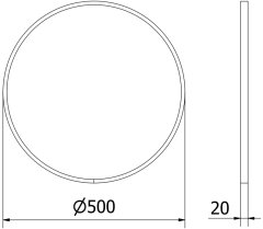 Mexen Mexen Loft okrúhle kúpeľňové zrkadlo 50 cm, čierny rám - 9850-050-050-000-70 - MEXEN