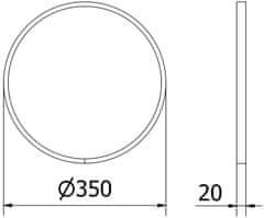 Mexen Mexen Loft okrúhle kúpeľňové zrkadlo 35 cm, čierny rám - 9850-035-035-000-70 - MEXEN