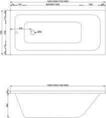 Mexen Mexen Vega obdĺžniková vaňa 180 x 80 cm s plášťom, biela - 55011808000X - MEXEN