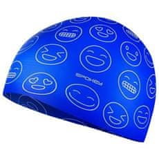 Spokey Emoji Juniorská plavecká čiapka, modrá
