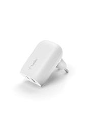 Belkin BOOST CHARGE Duálna 37W Power Delivery PPS nástenná nabíjačka (USB-C 25W + USB-A 12W), biela