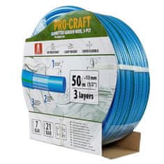 Procraft Zahradní hadice PR-3KGH1350 3 vrstvy, 1/2&quot; 50m