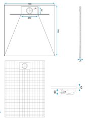 REA REA Sprchová vanička 90x90 - biela REA-K3303 - Rea