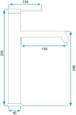 REA REA Fross umývadlová batéria, brúsený nikel vysoká REA-B5318 - Rea