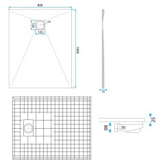 REA REA Magnum Carrara sprchová vanička 80x100 čierna REA-K7007 - Rea