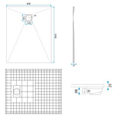 REA REA Sprchová vanička Magnum Black 120x80 REA-K3331 - Rea