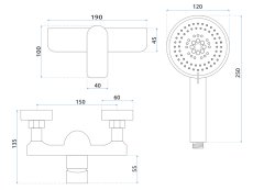 REA REA Dart sprchová batéria, zlatá REA-B5653 - Rea