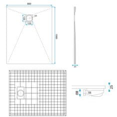 REA REA Sprchová vanička Magnum, čierna 100x80 REA-K3330 - Rea