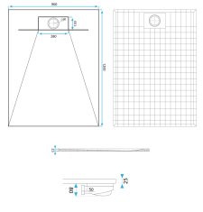 REA REA Bazalt Carrara sprchová vanička 90x120 biela REA-K7001 - Rea