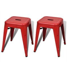 Vidaxl Stohovateľné stoličky 2 ks červené kov