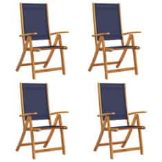 Petromila vidaXL Skladacie záhradné stoličky 4 ks, akáciový masív a textilén