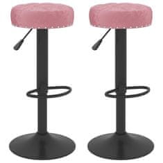 Vidaxl Barové stoličky 2 ks ružové zamatové
