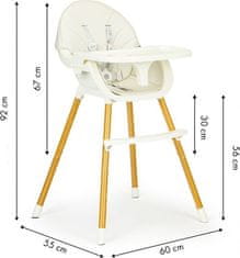 EcoToys Jedálenská stolička 2v1 Béžová